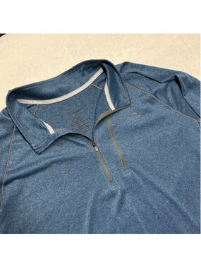Men's L.L.Bean Lightweight Turquoise Blue Quarter Zip XXL Reg Slightly Fitted